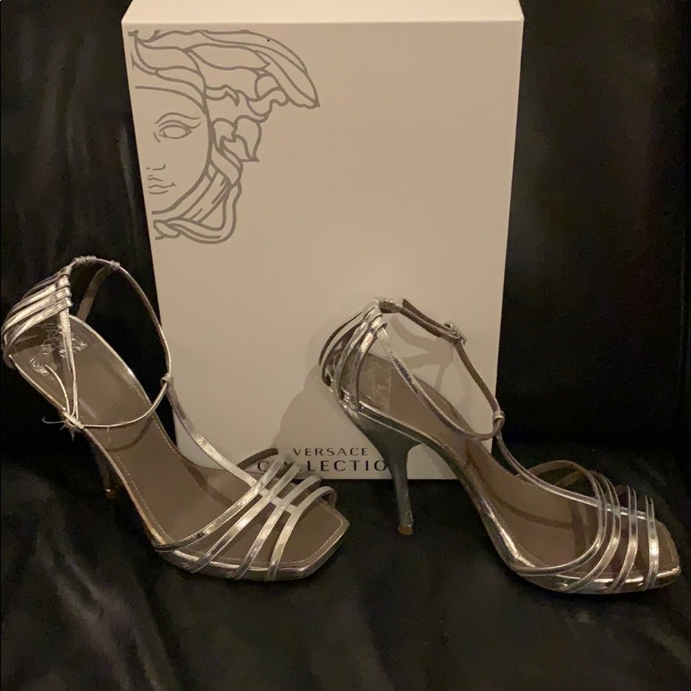 Gianni Versace platinum stilettos